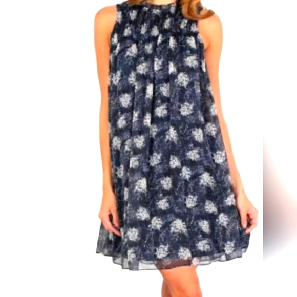 Joie Baltic Print Sleeveless Smocked Mini Dress Flowy Medium Party - Picture 1 of 7